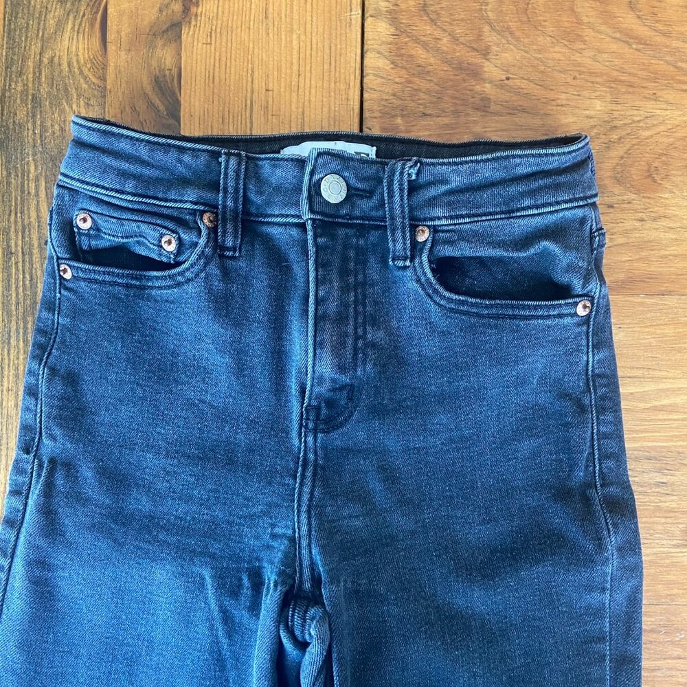 EUC Daze Faded Black Raw Hem Hug Skinny Jeans Sz 25 - Picture 4 of 6